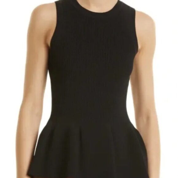 Veronica Beard Billie Peplum Mockneck Cashmere Sweater - Picture 1 of 4